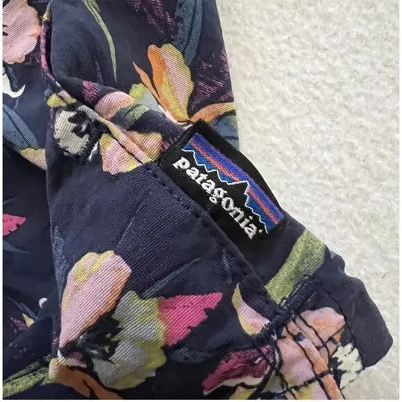 Patagonia Floral Women's Shorts - Navy and Pink - Picture 2 of 11